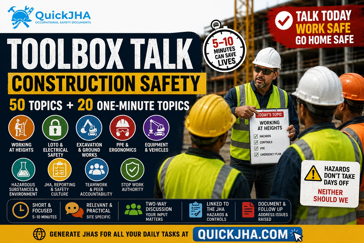 50 Toolbox Talk Topics for Construction Safety Meetings (2026)